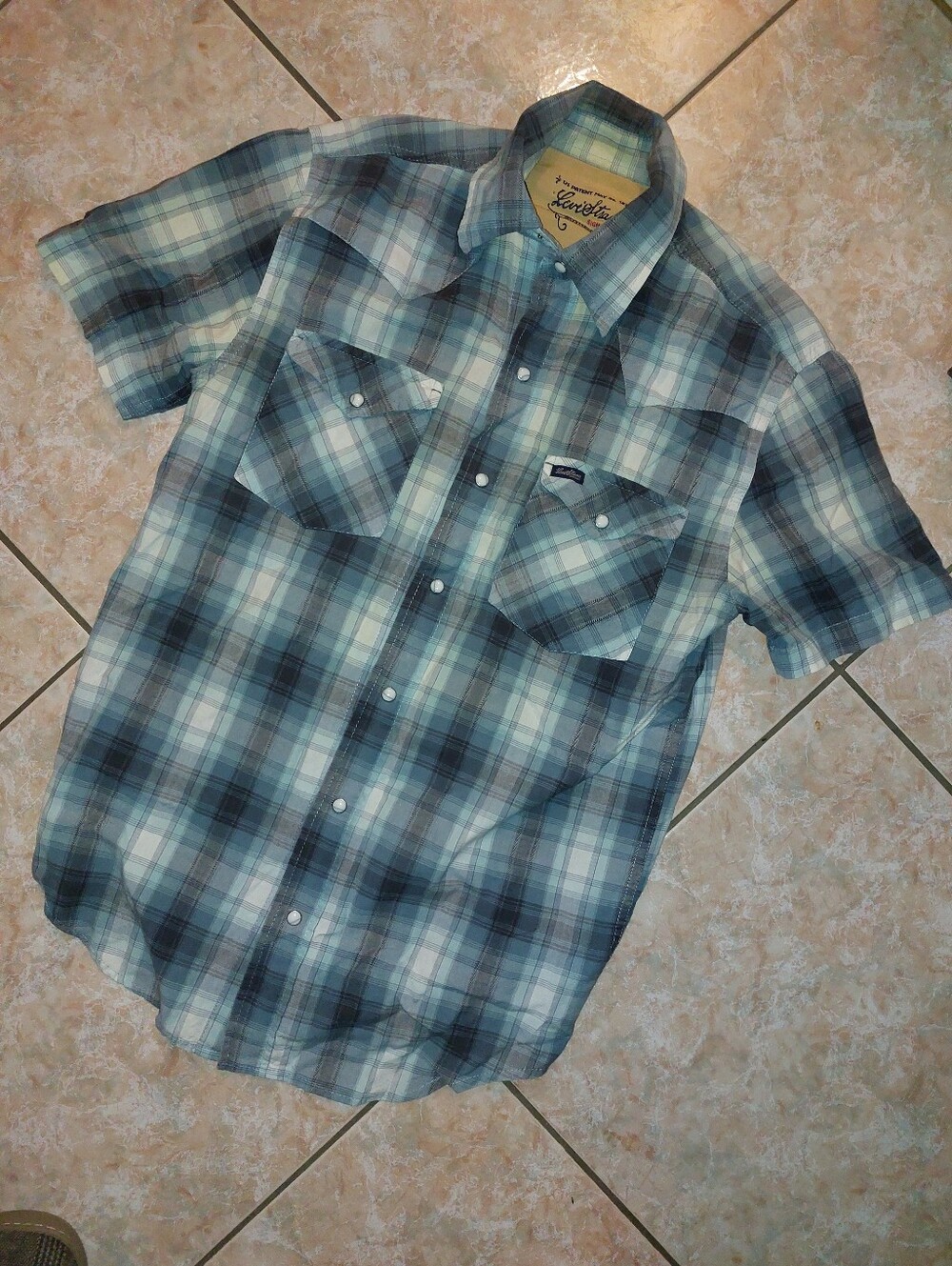 Levi's Signature Men's Short-Sleeve Plaid Button-Down Shirt - Blue & Gray